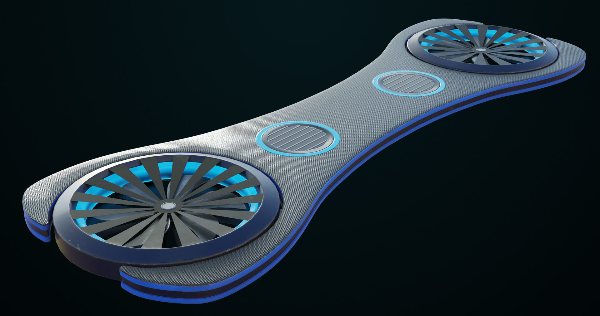 Sci Fi Hoverboard 3 All PBR Unity UE Textures Included Low-poly 3D model_2