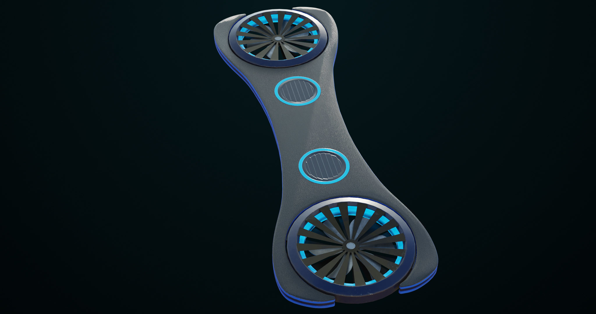 Sci Fi Hoverboard 3 All PBR Unity UE Textures Included Low-poly 3D model_5