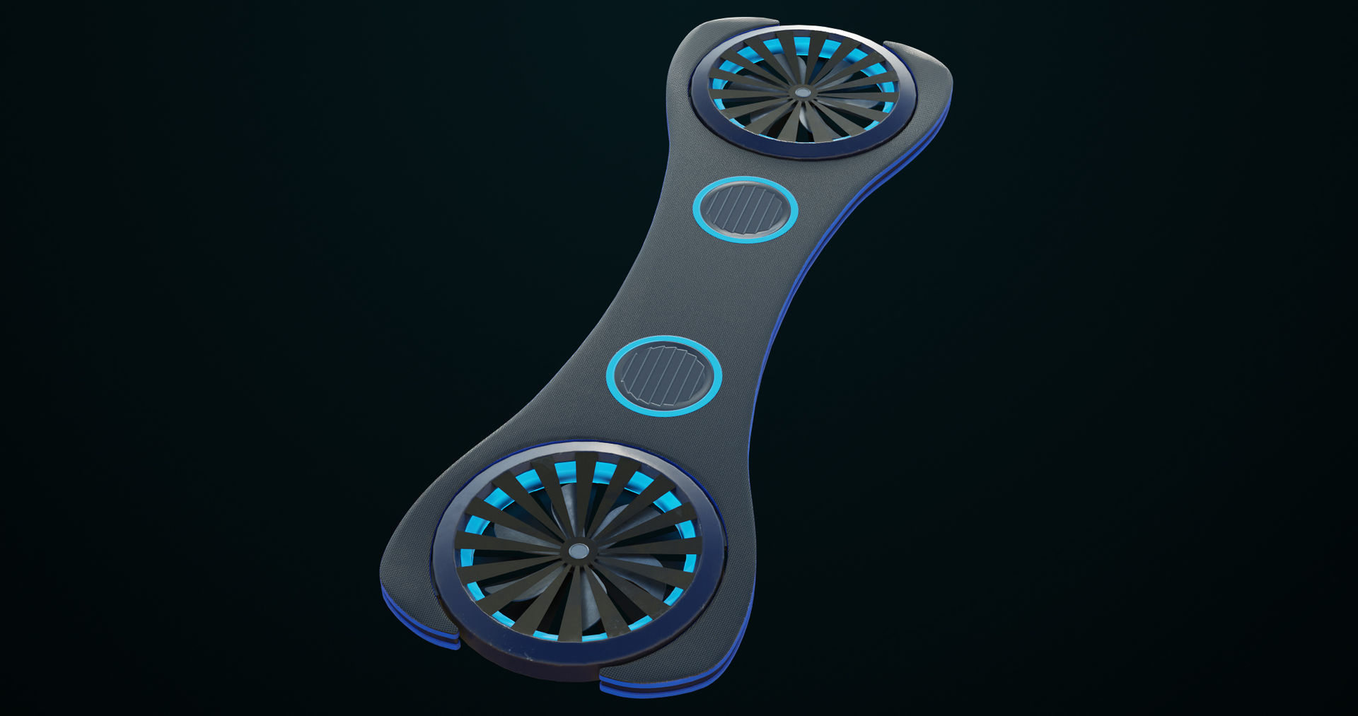 Sci Fi Hoverboard 3 All PBR Unity UE Textures Included Low-poly 3D model_3
