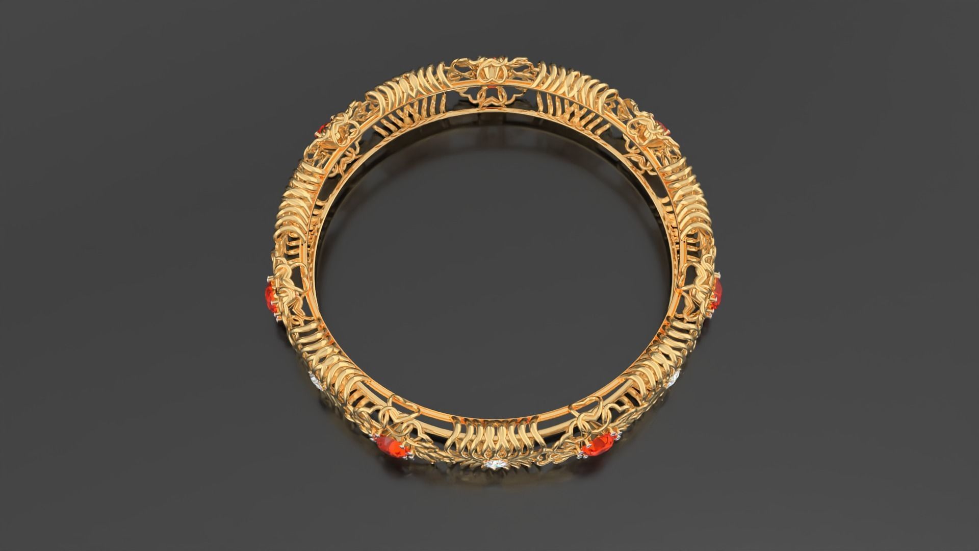 Trendy bangle 3D print model_3