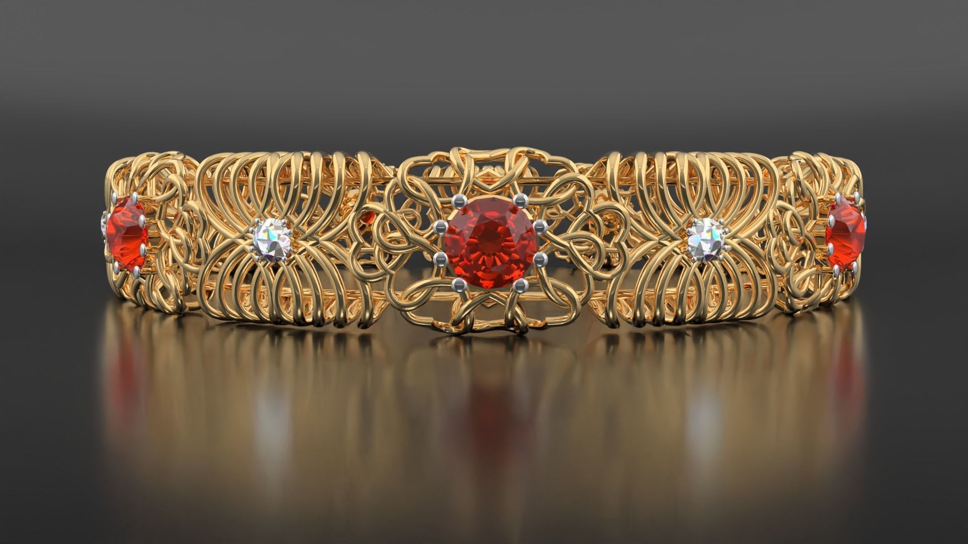 Trendy bangle 3D print model_2