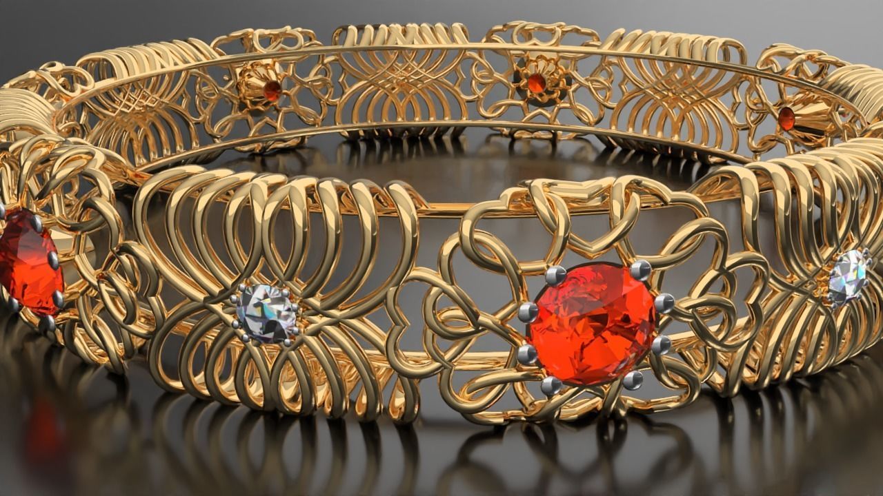 Trendy bangle 3D print model_4