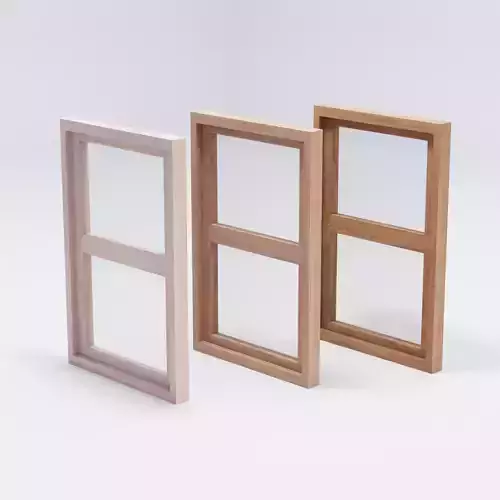 Simple Wooden Window Low-poly 3D model