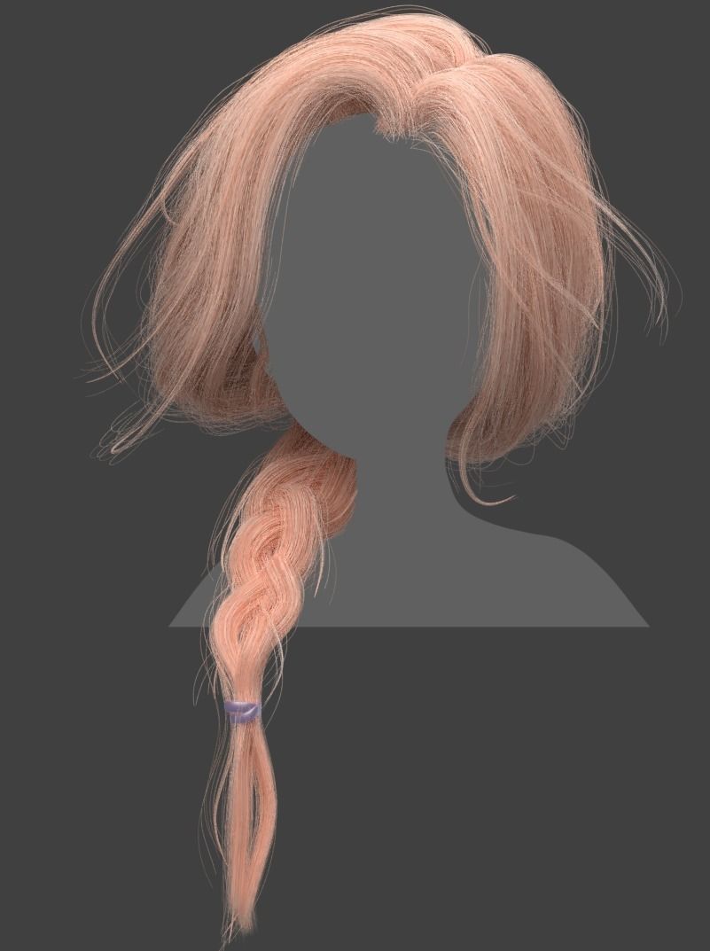 Loose Braid 3D model_2