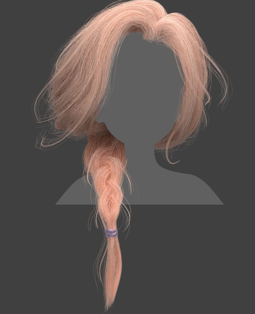 Loose Braid 3D model_1