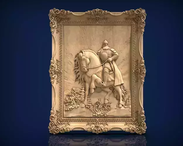 Carved panel painting STL