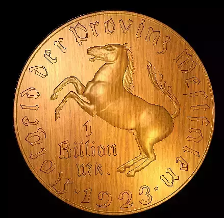 Billion Mark 1923 Provinz Westfalen Wertseite 3D print model