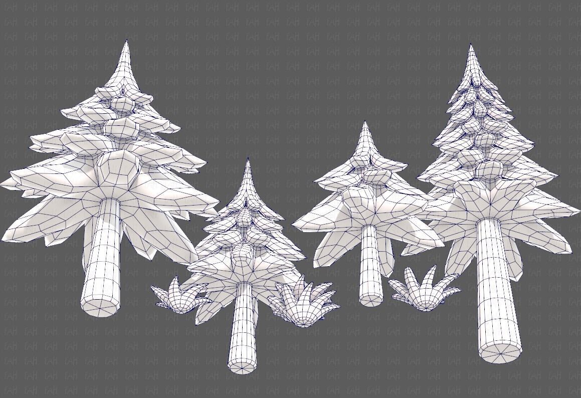 Trees Cartoon V17 Low-poly 3D model_40