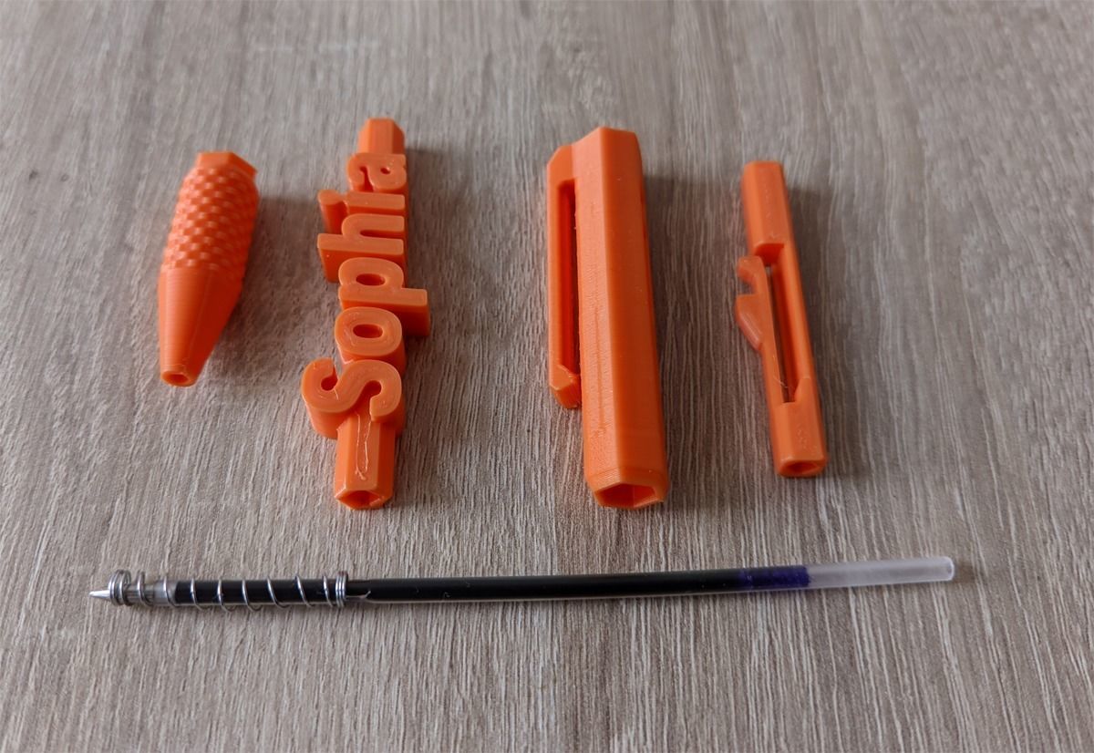 Printable Retractable Click Pen 3D print model_1