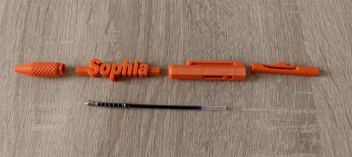 Printable Retractable Click Pen 3D print model_6