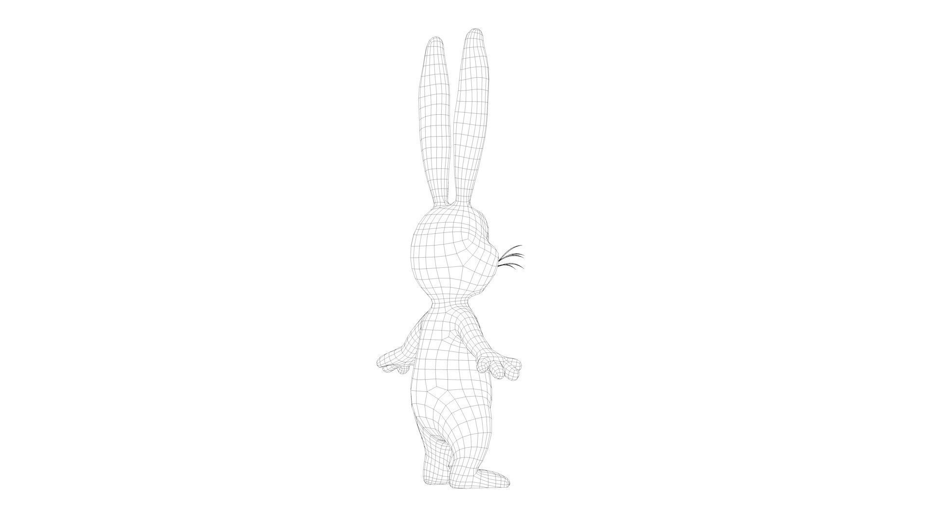 Cartoon Rabbit Low-poly 3D model_14