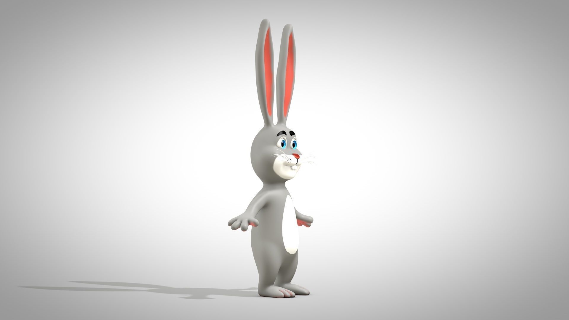Cartoon Rabbit Low-poly 3D model_5