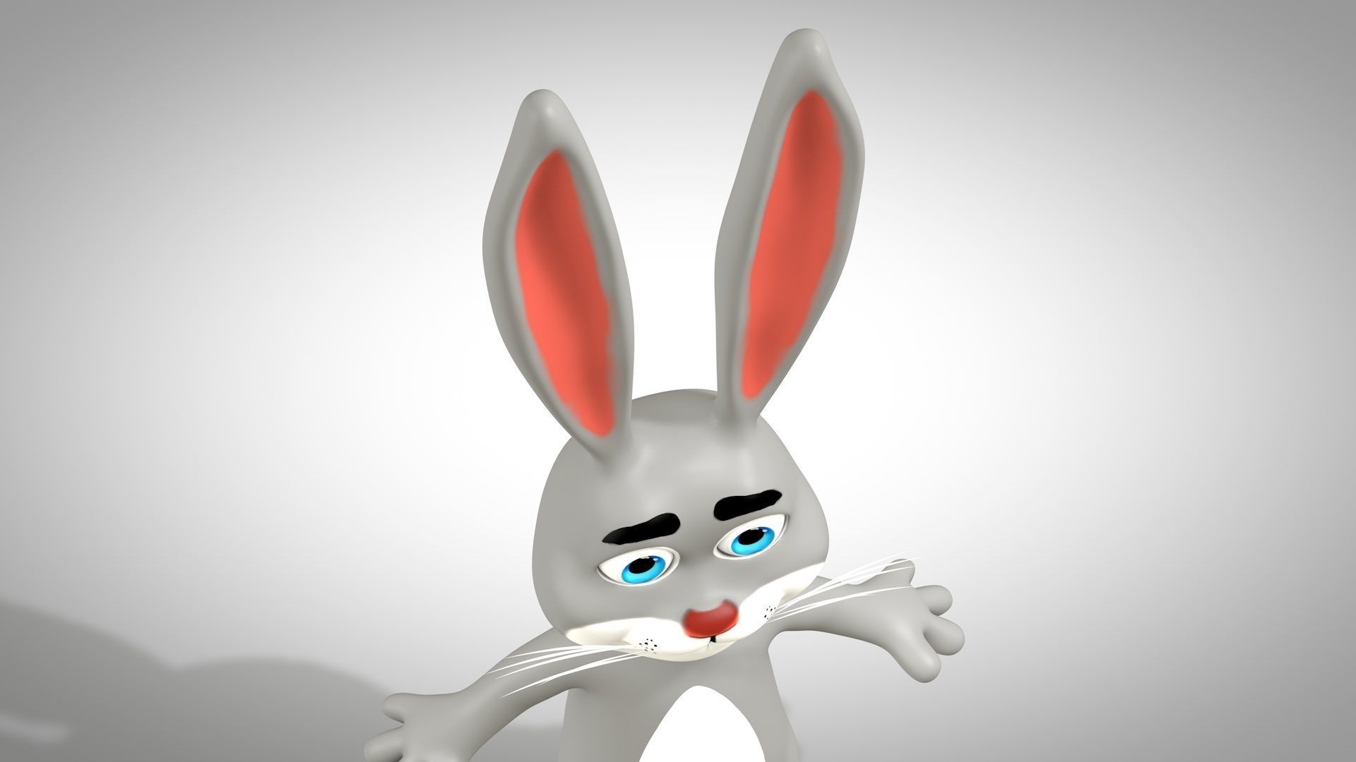 Cartoon Rabbit Low-poly 3D model_9