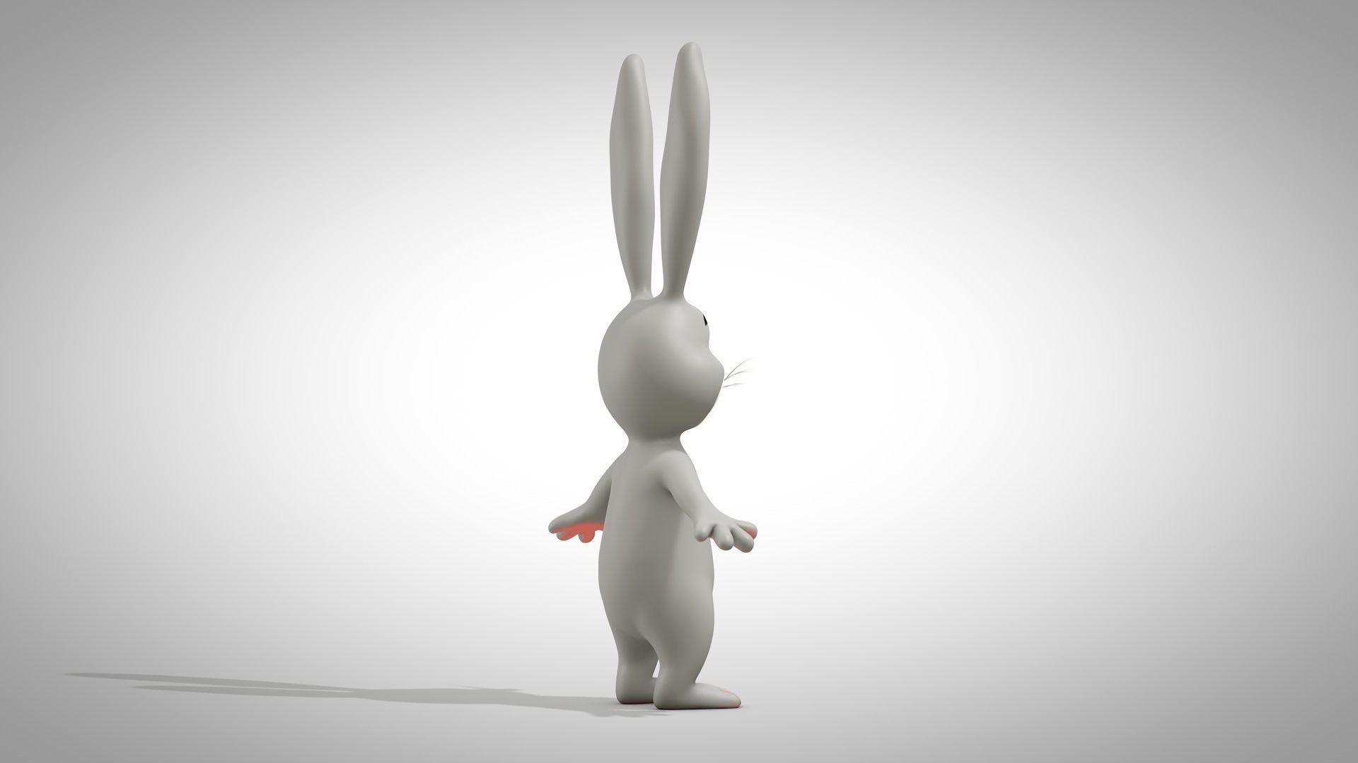 Cartoon Rabbit Low-poly 3D model_4