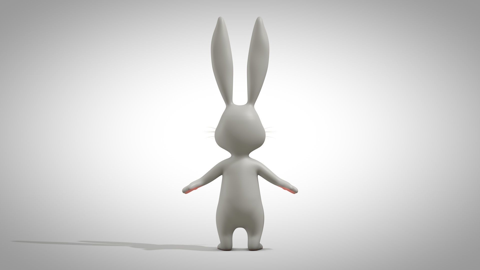 Cartoon Rabbit Low-poly 3D model_3