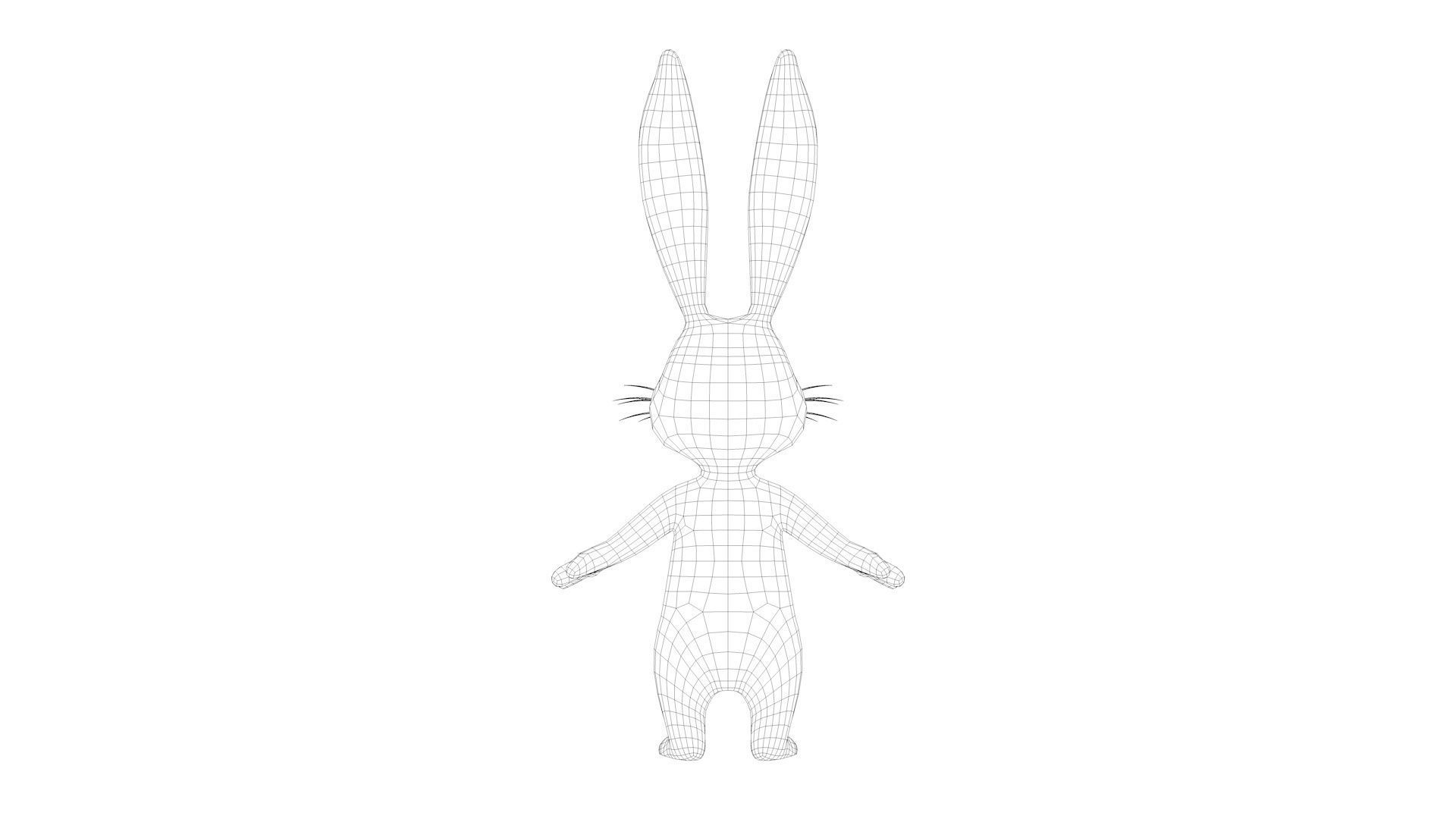 Cartoon Rabbit Low-poly 3D model_13