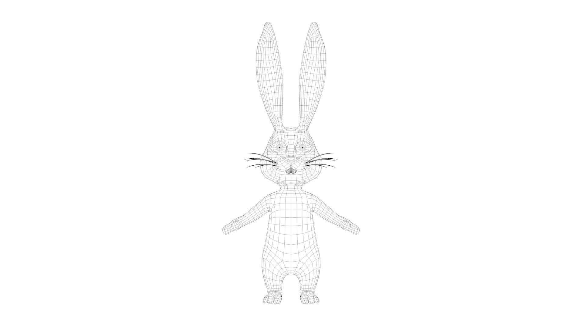 Cartoon Rabbit Low-poly 3D model_10