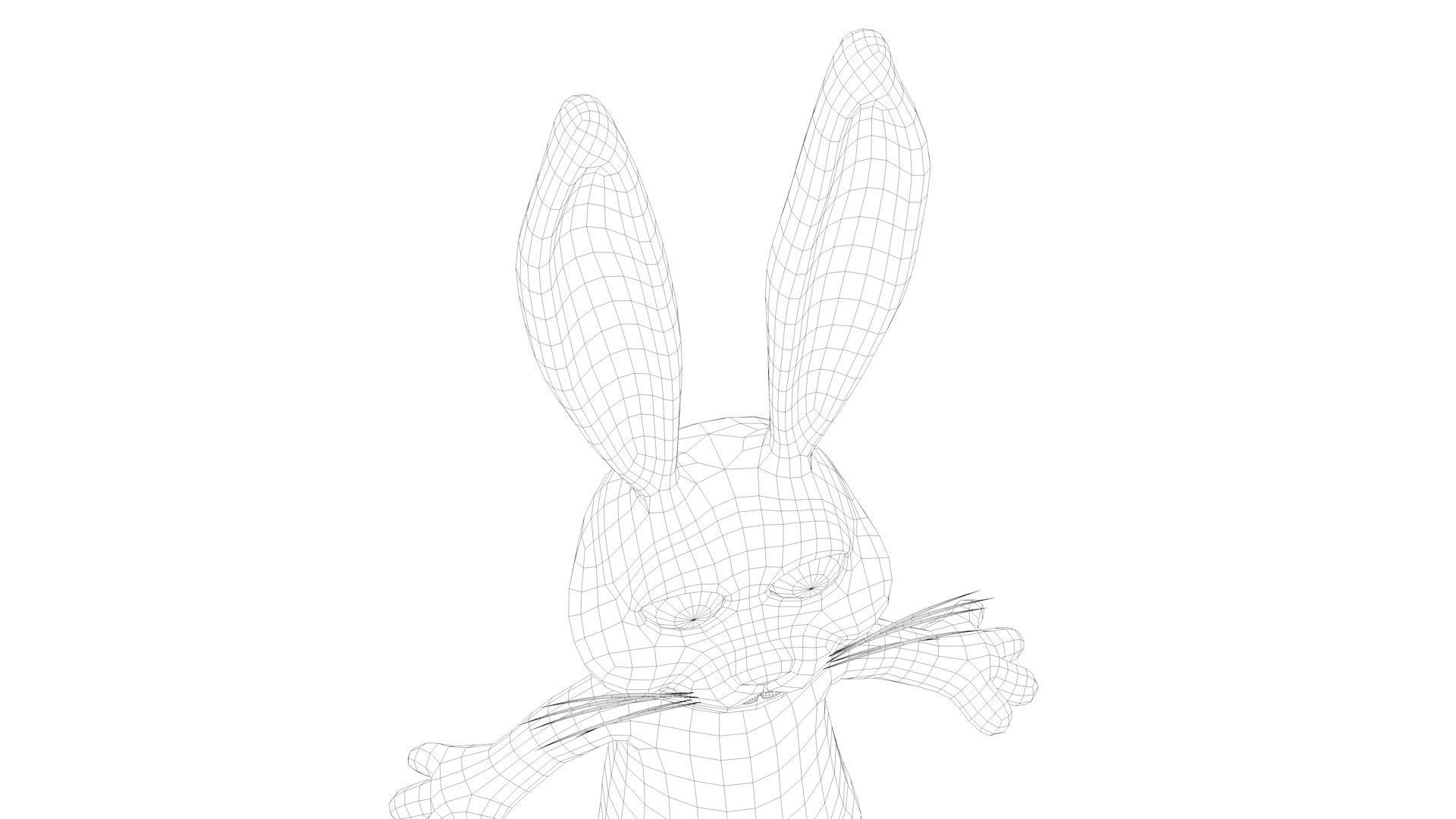 Cartoon Rabbit Low-poly 3D model_19