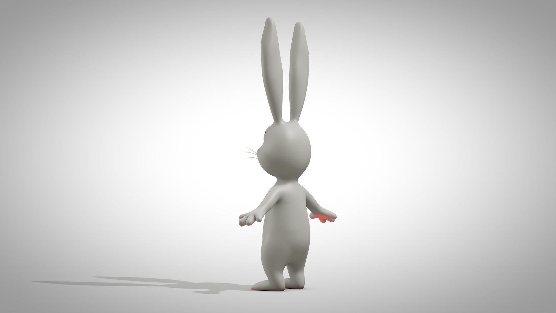 Cartoon Rabbit Low-poly 3D model_2