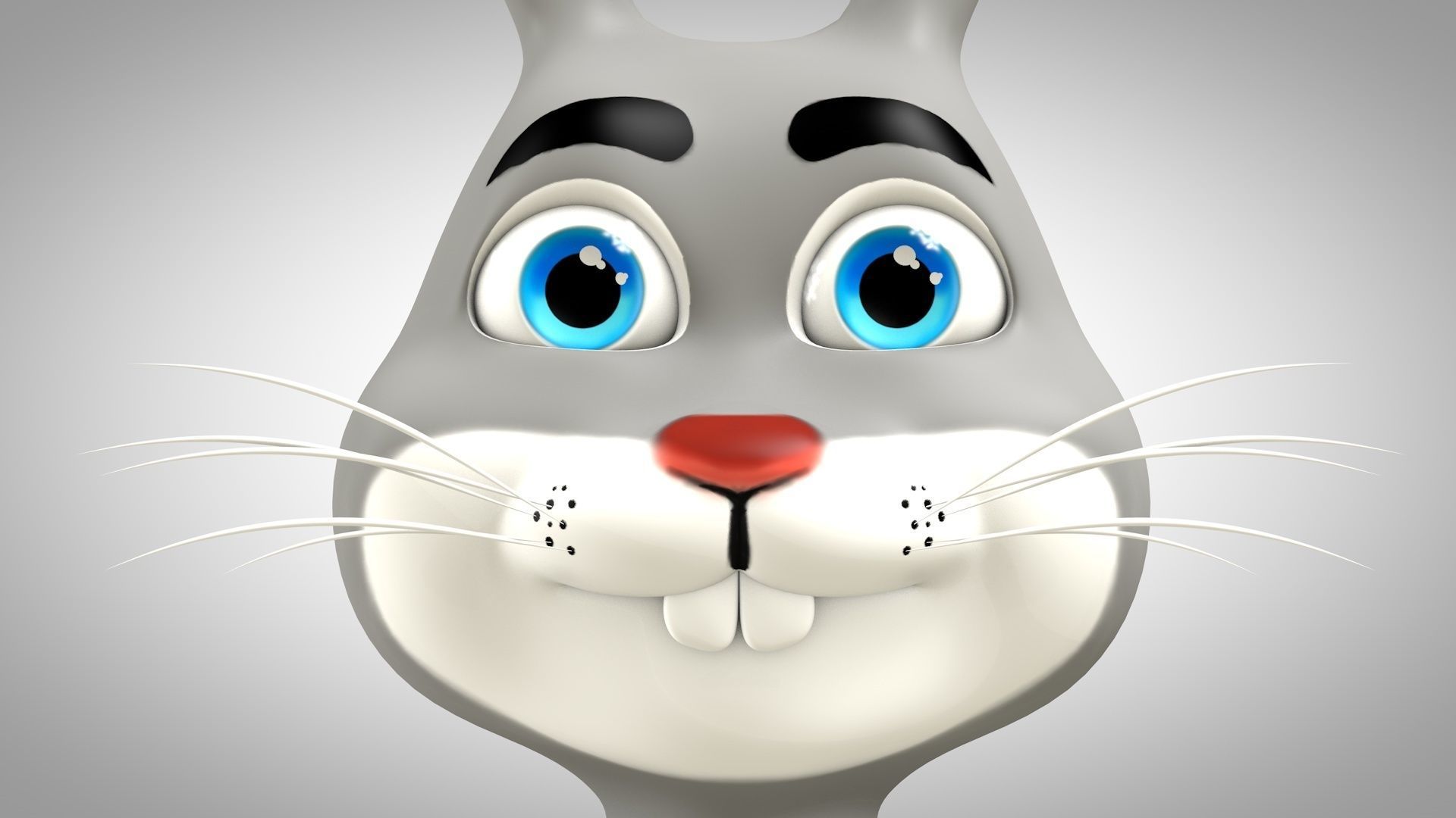 Cartoon Rabbit Low-poly 3D model_6