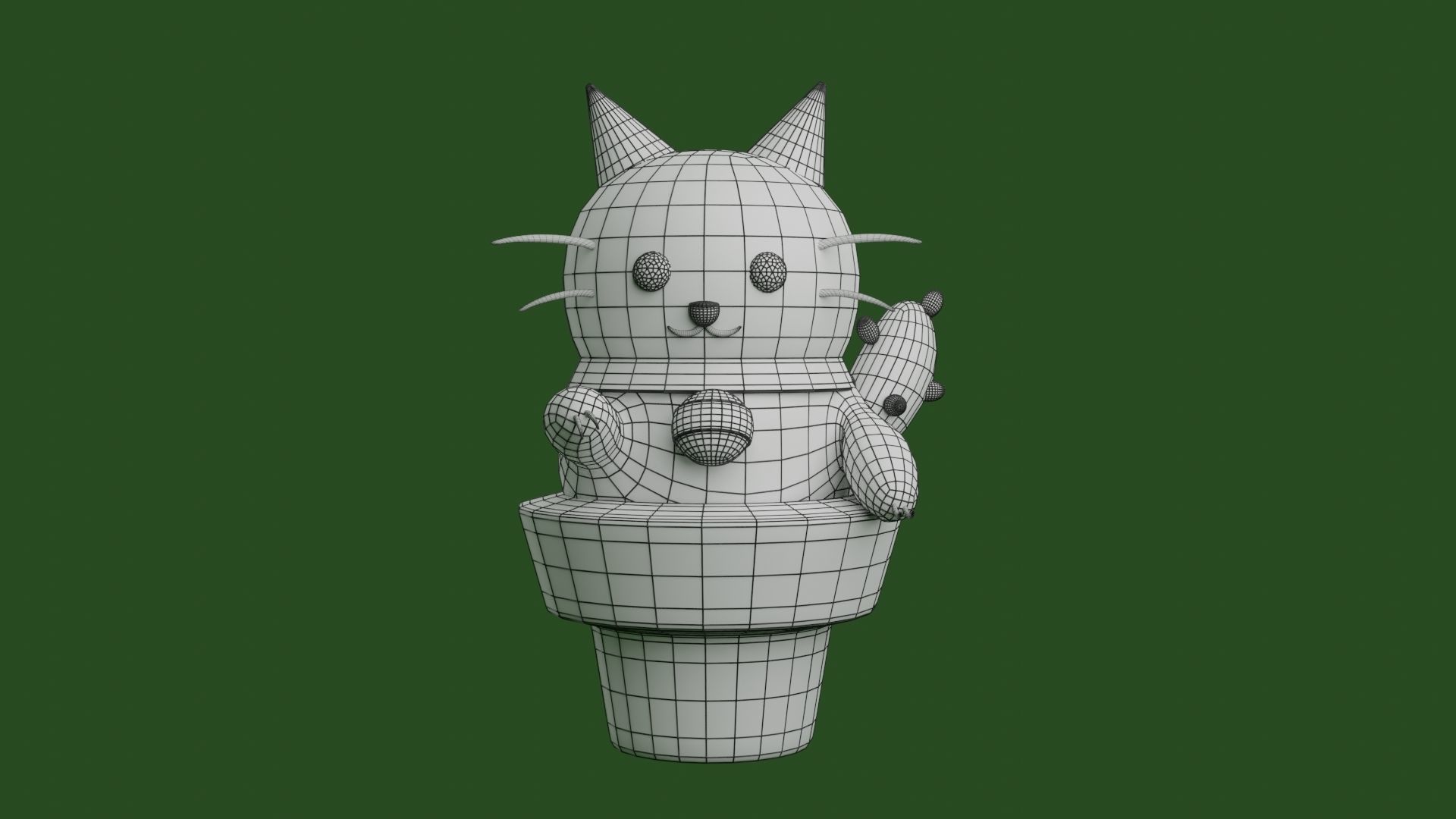 Plant Cactus Character 3D print model_5
