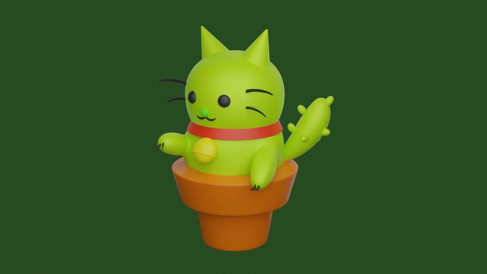 Plant Cactus Character 3D print model_1