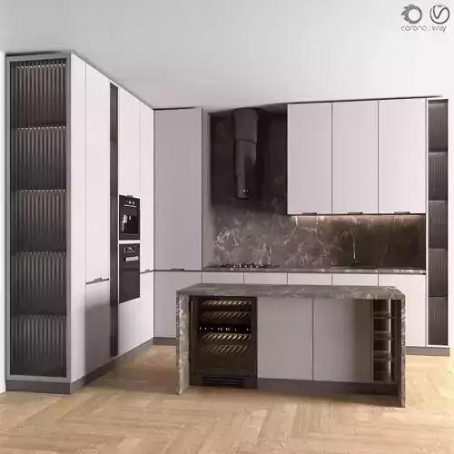 Kitchen Modern 51 - Corner Kitchen 3D model