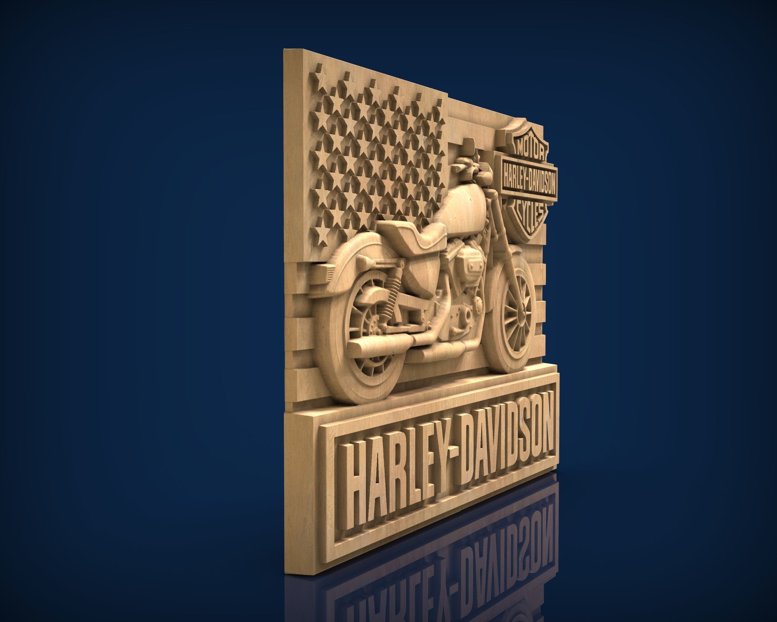 Carved panel painting STL 3D model_1