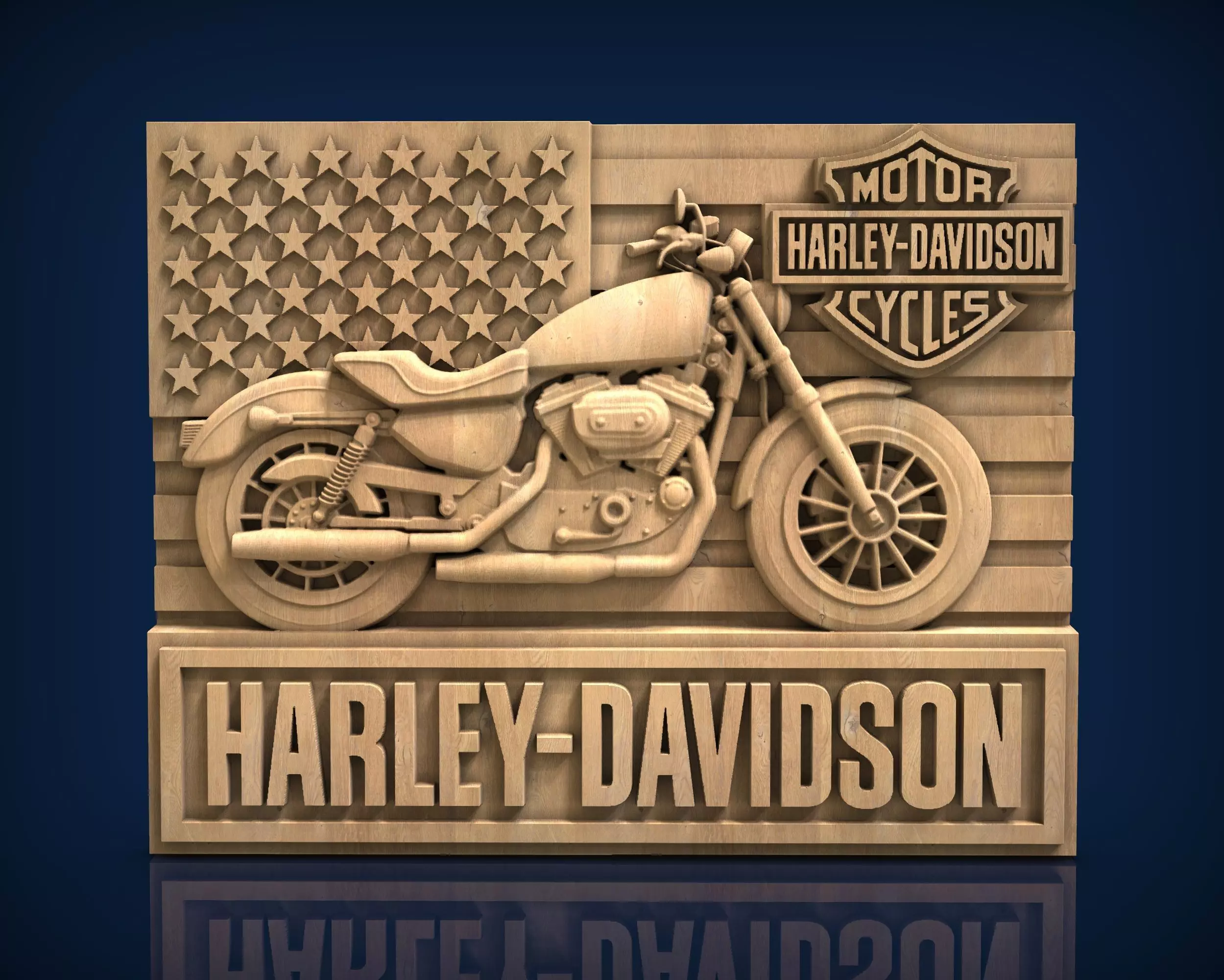 Carved panel painting STL 3D model_0