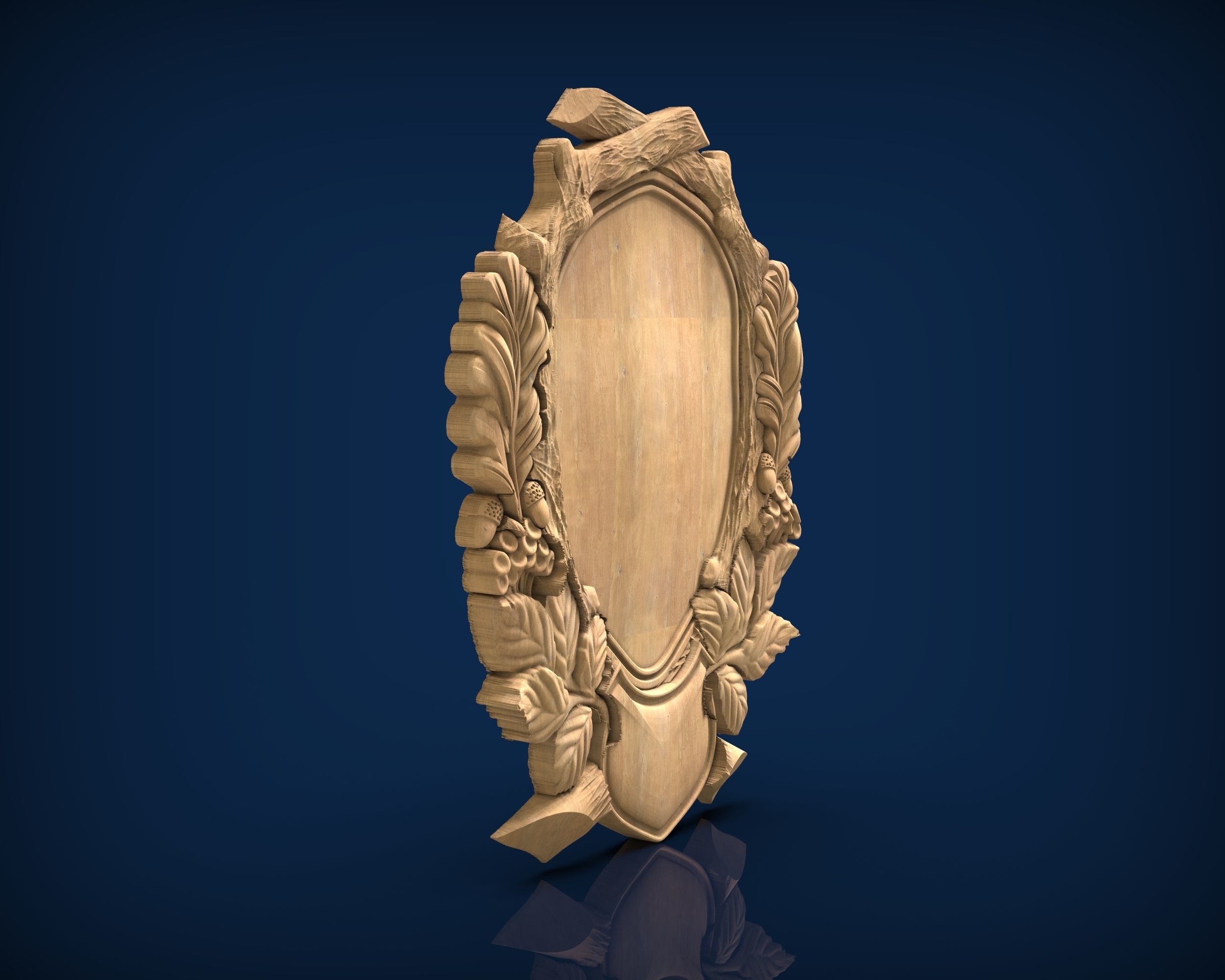 Carved panel painting STL 3D model_1