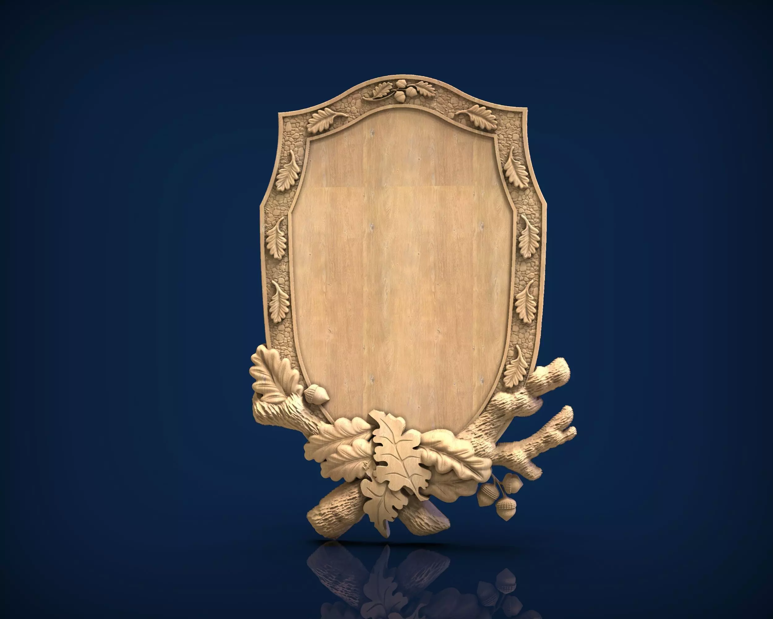 Carved panel painting STL 3D model_0