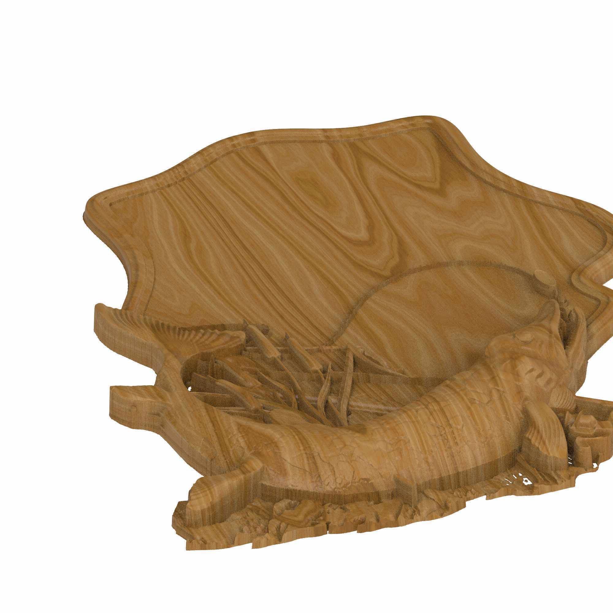 Carved panel painting STL 3D model_3