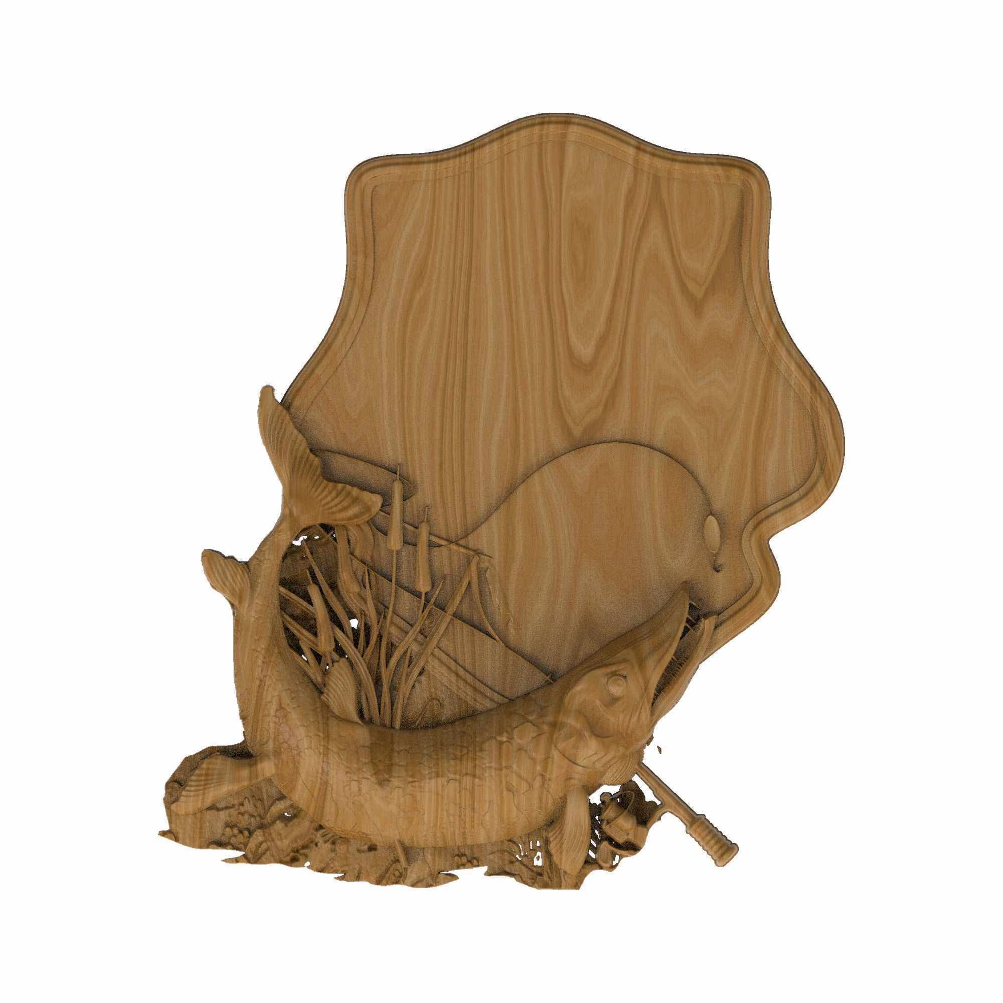 Carved panel painting STL 3D model_2
