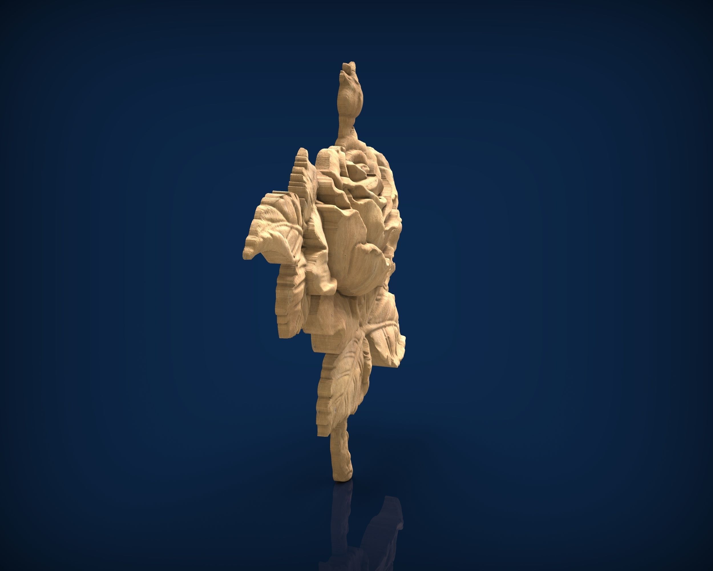 Carved panel painting STL 3D model_1