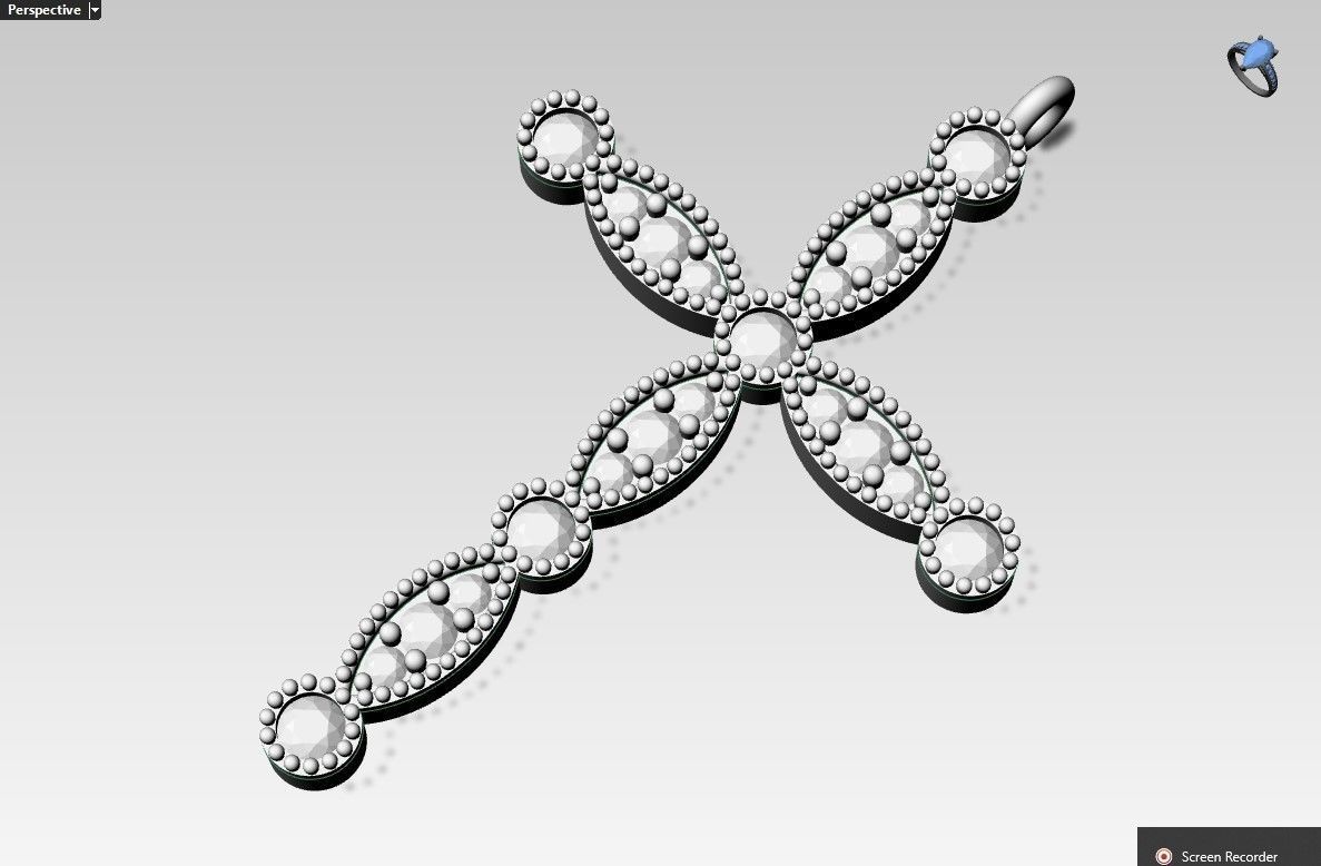marquise and diamond cross  3D print model_1