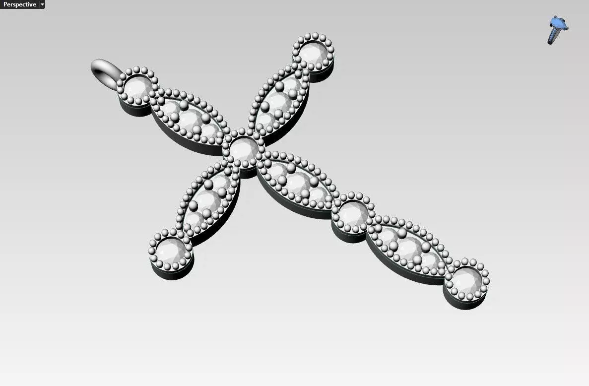 marquise and diamond cross  3D print model_0