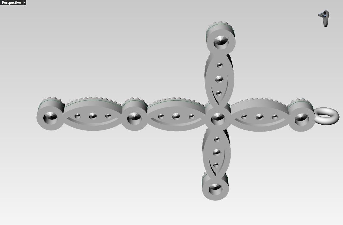 marquise and diamond cross  3D print model_2