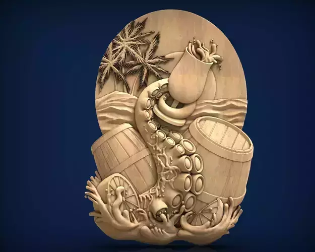 Carved panel painting STL