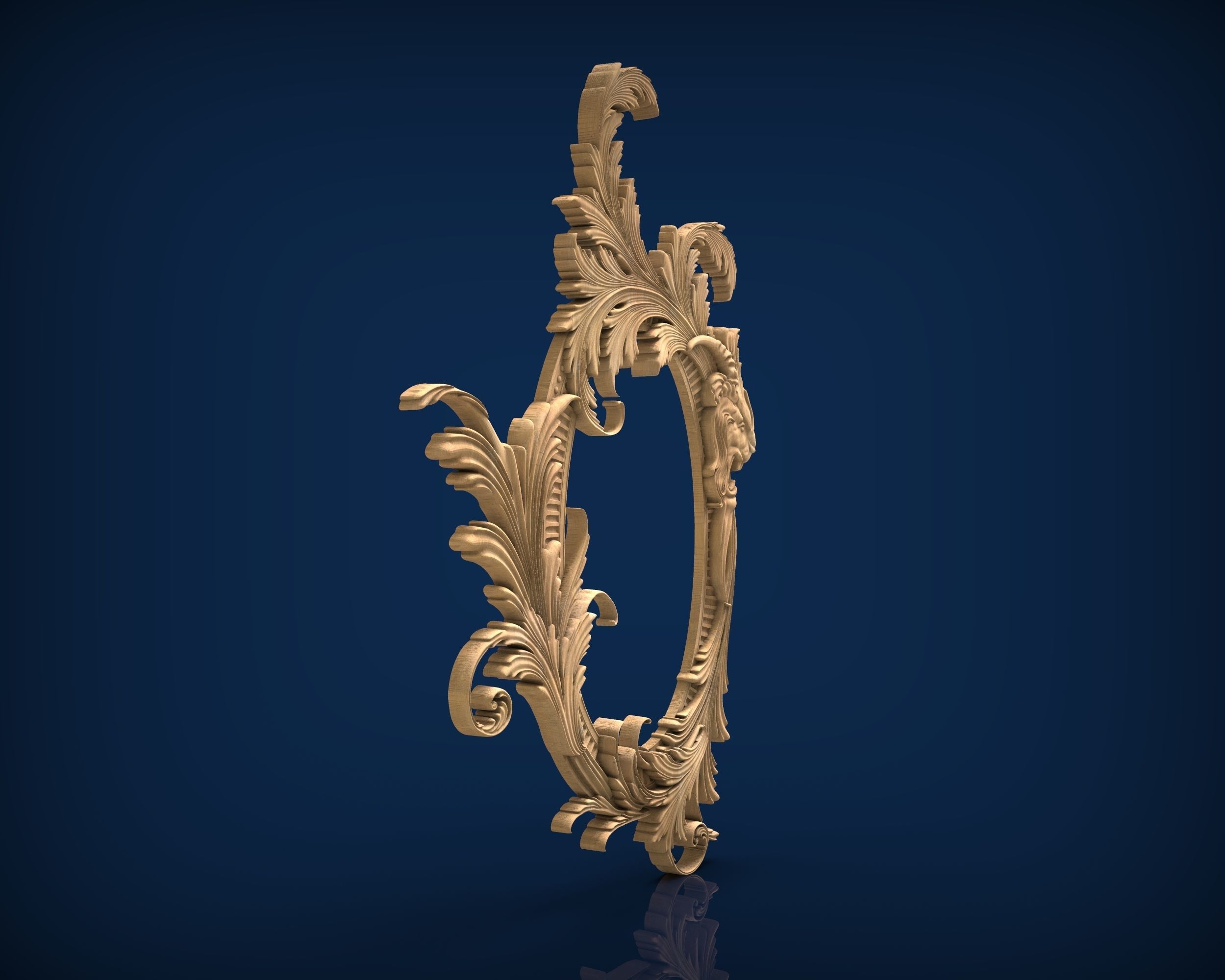 Carved frame painting STL 3D model_1