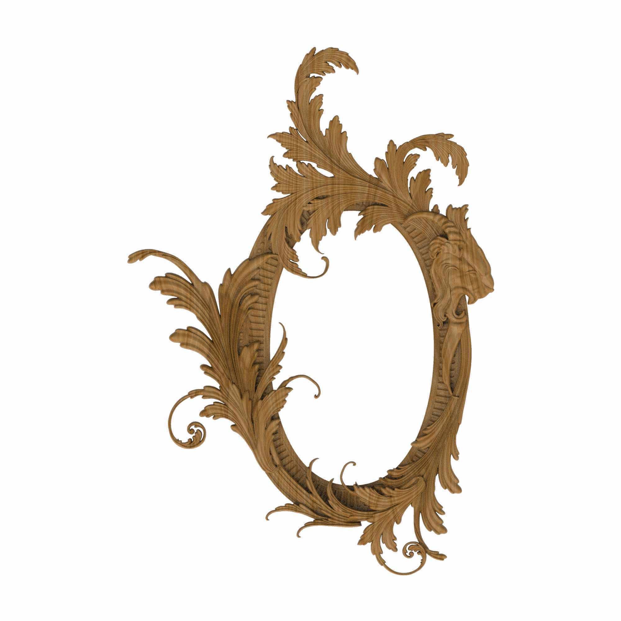 Carved frame painting STL 3D model_2
