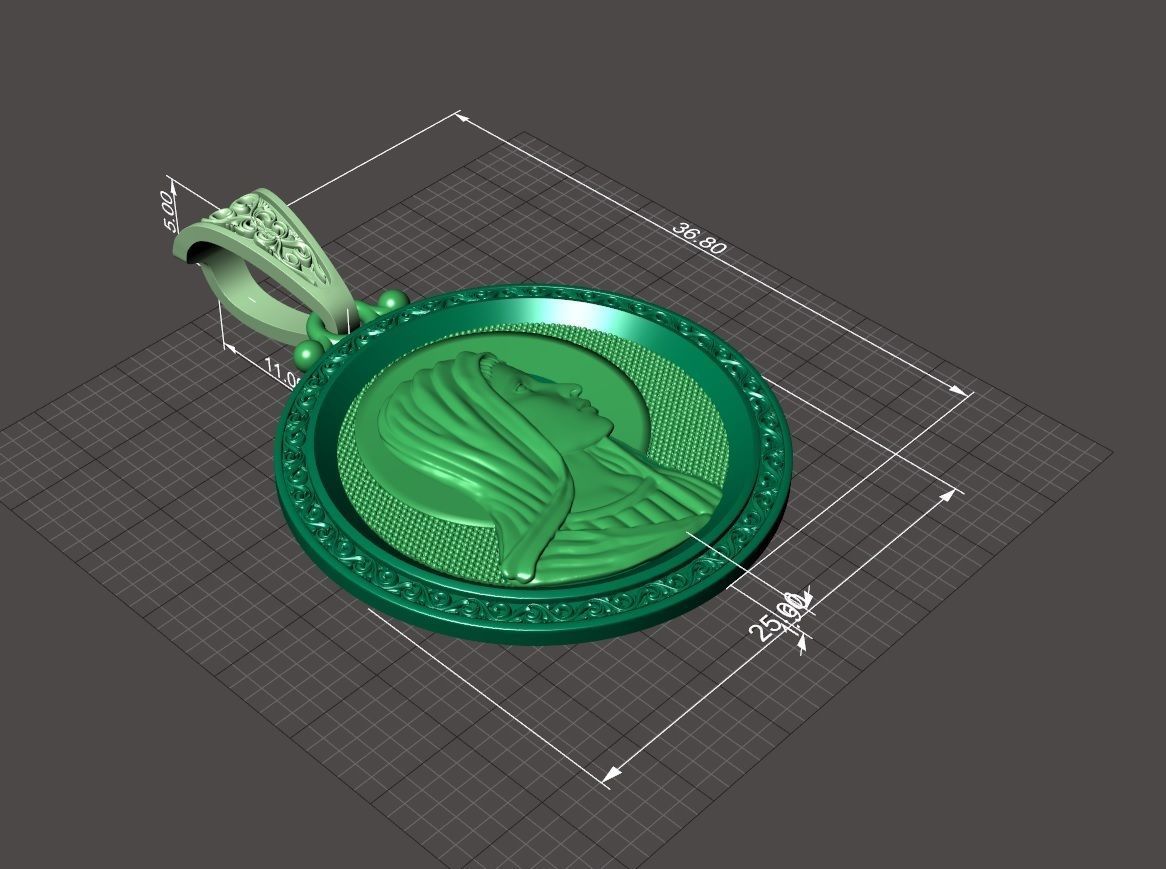 Virgin Mary pendant 3D print model_8