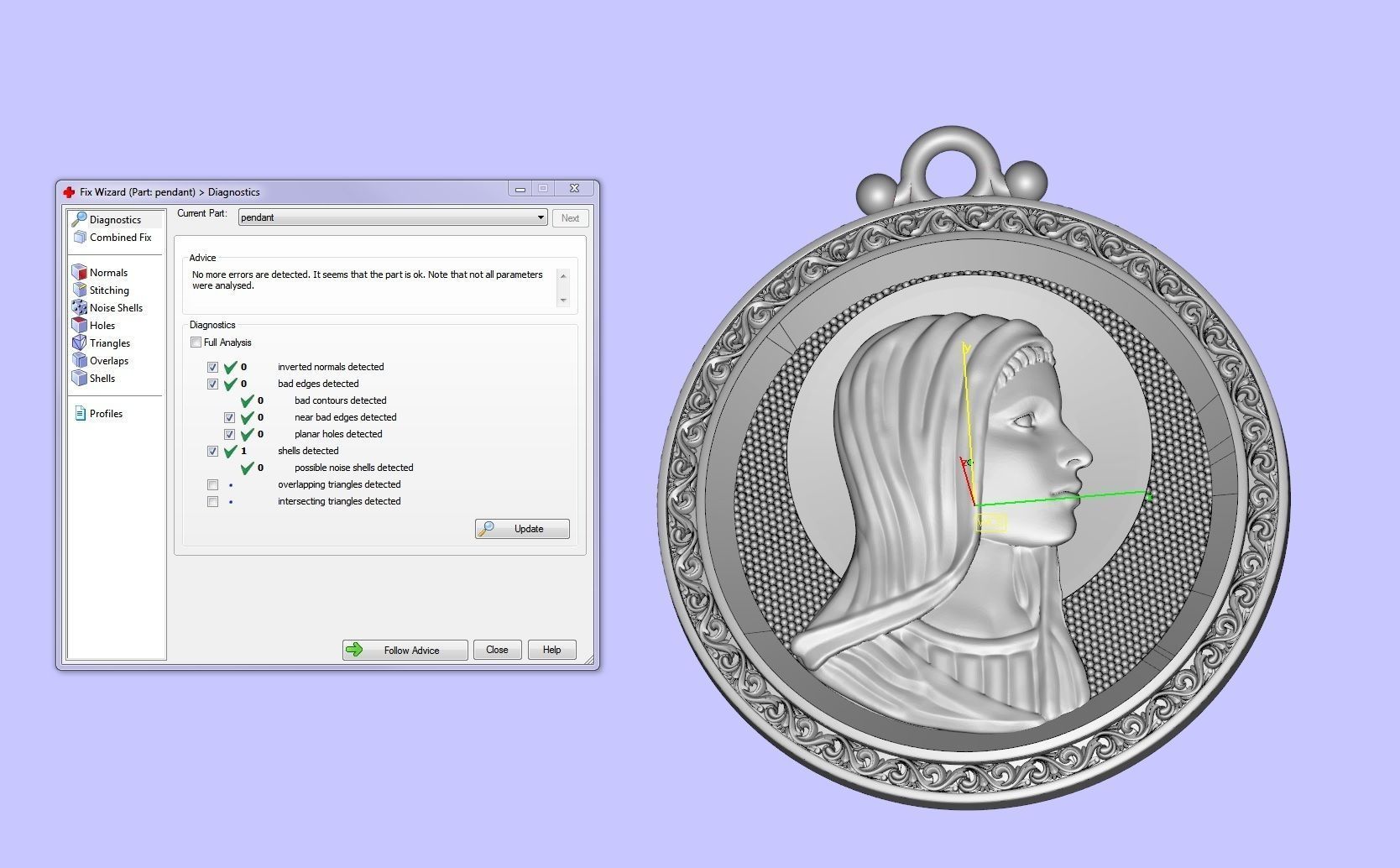 Virgin Mary pendant 3D print model_3