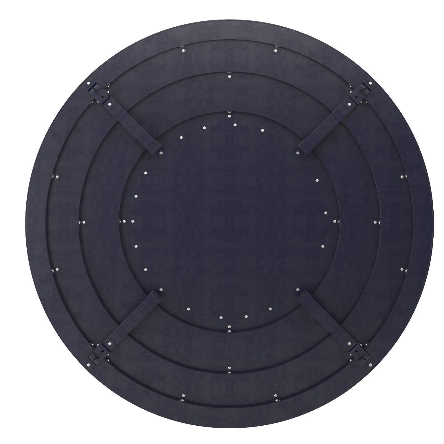 Parquet Black Brass Circle Mirror 3D model_2