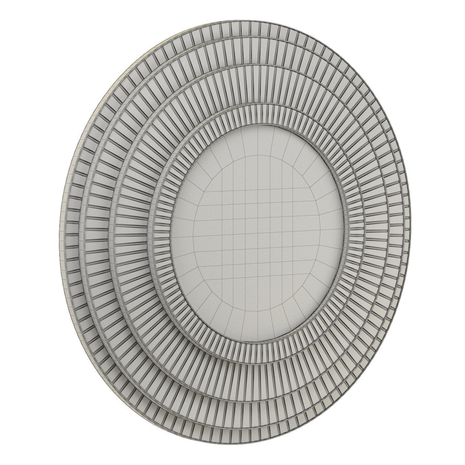 Parquet Black Brass Circle Mirror 3D model_3