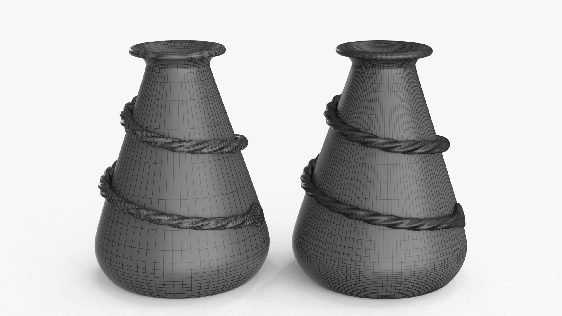 Metal Vase set of 2 3D Model Collection_44