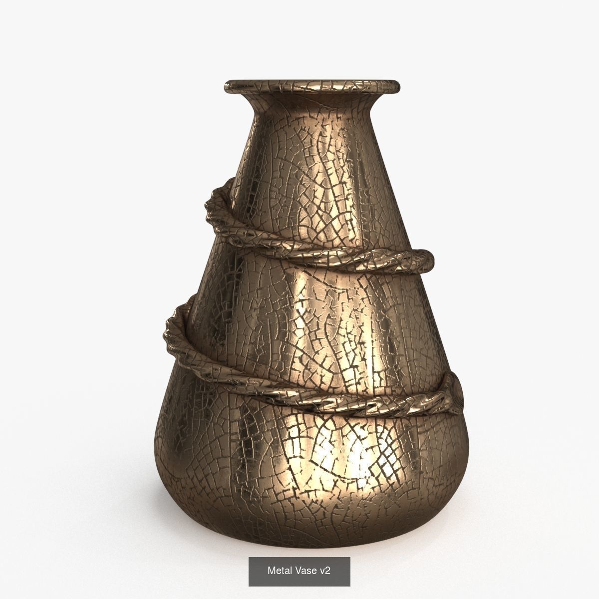 Metal Vase set of 2 3D Model Collection_5