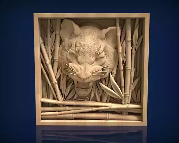 Carved panel painting STL