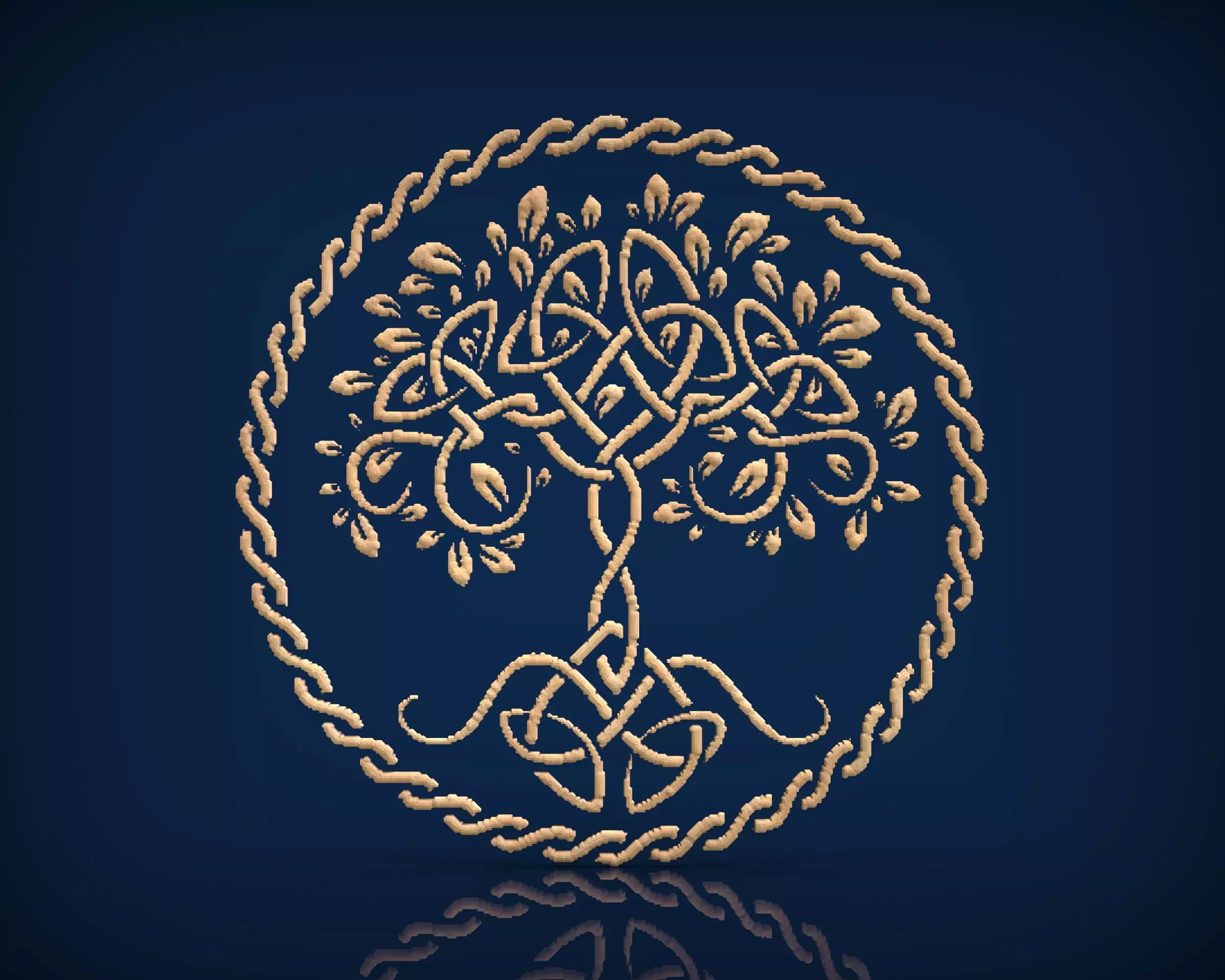 Carved panel painting STL 3D model_0