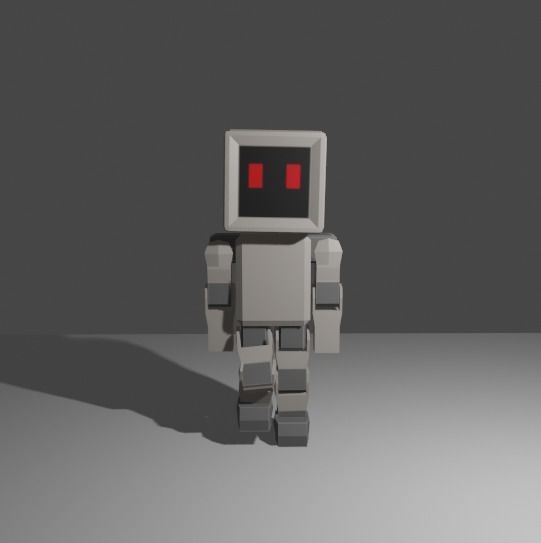 Small Robot PBR Free low-poly 3D model_2