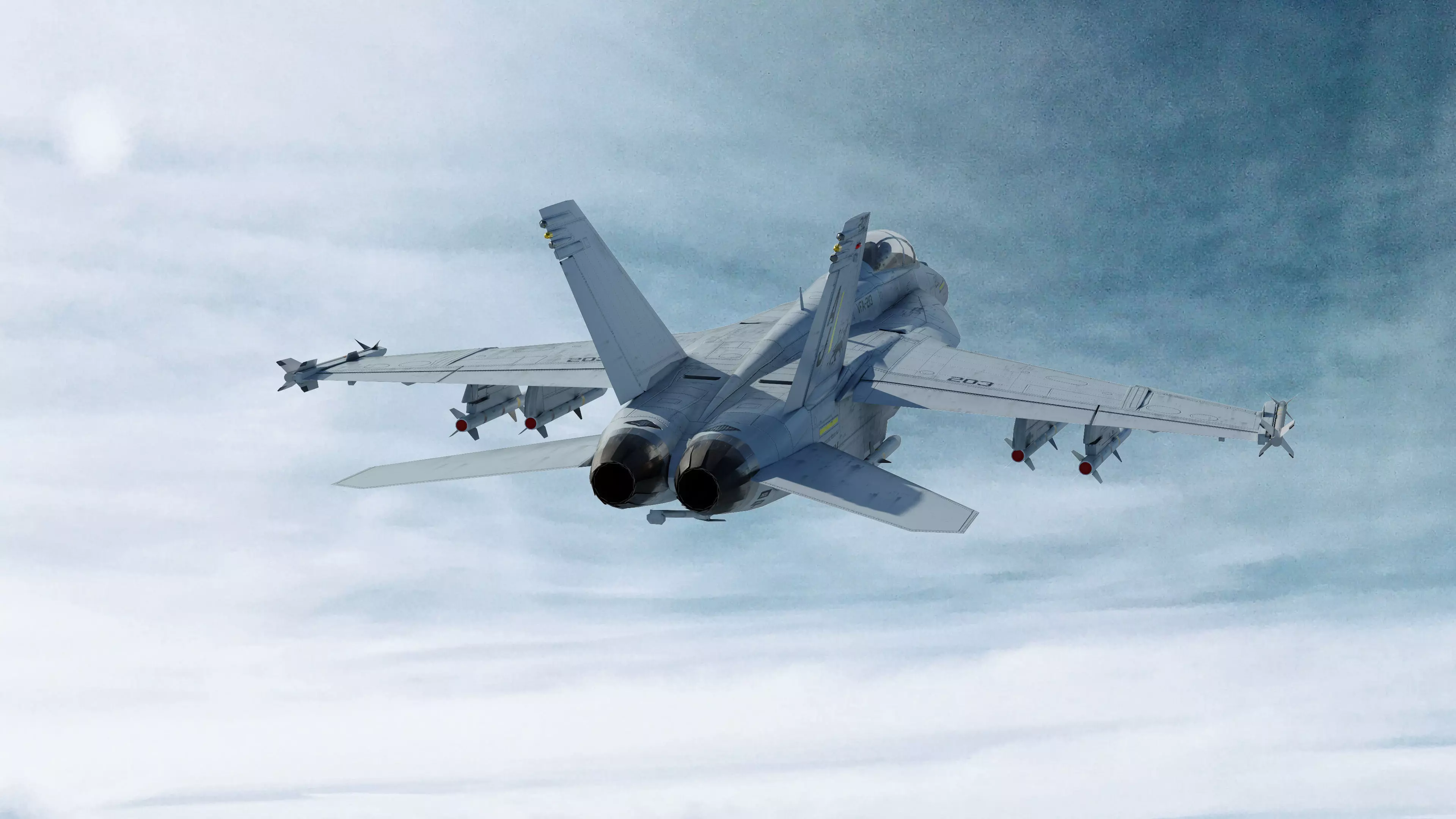 F-18F Super Hornet Low-poly 3D model